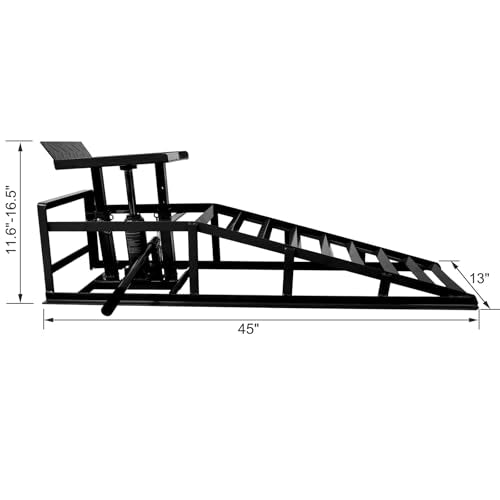 Hydraulic Car Ramps, 5T 10000lbs Capacity Low Profile Vehicle Lift Ramps for Truck Trailer Garage, 9.8-15 Inch Lift Height, 2 Pack,Red (Black) - color: Black