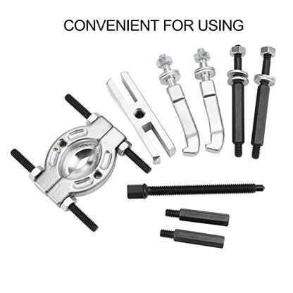 Professional Bearing Puller Kit Heavy Duty 9pc Bearing Separator Removal Tool Set with Storage Case for Automotive Wheel Hubs Axle Shafts Mechanics Metal Construction Durabl