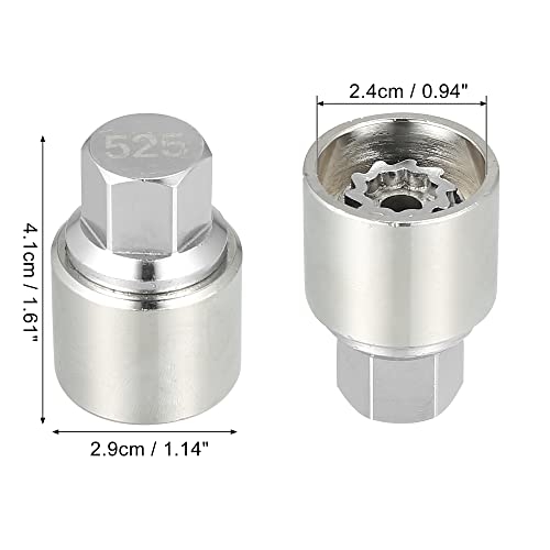 X AUTOHAUX 525 Wheel Lock Lug Nut Anti Theft Lug Nut Screw Removal Socket Key Wheel Lock for VW Touareg Phaeton Tiguan