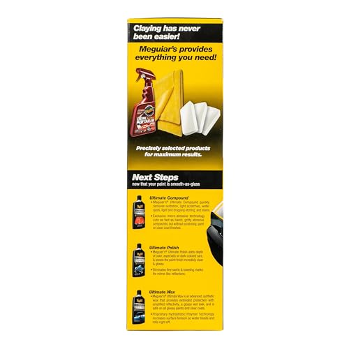 Meguiar's G191700 Smooth Surface Clay Kit, Safe and Easy Car Claying for Smooth as Glass Finish - size: 1 Count (Pack of 1), style: Clay Kit (180g)