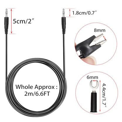 Sumnacon 4 in 1 Banana Plug Alligator Clip Pure Copper Fork Test Lead, 9.8 Ft Multimeter Flexible Test Lead Wire Cable with Protective Jack Copper Clamps for Electrical Testing 1000V/15A - size: 9.8 ft