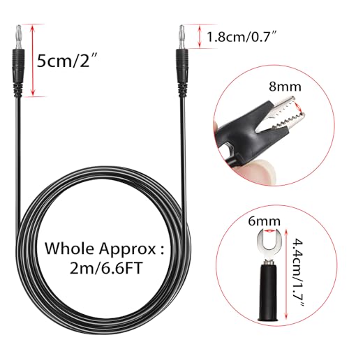 Sumnacon 4 in 1 Banana Plug Alligator Clip Pure Copper Fork Test Lead, 9.8 Ft Multimeter Flexible Test Lead Wire Cable with Protective Jack Copper Clamps for Electrical Testing 1000V/15A - size: 9.8 ft