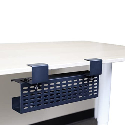 AEONS Under Desk Cable Management Tray Black Horizontal 16-inch Under Desk Removable C Clamp Mount Computer Cord Raceway and Modesty Panel - style: 16” Clamp