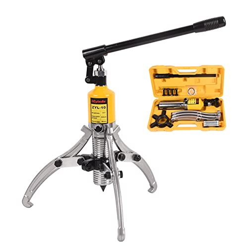 Hydraulic Gear Puller, 10 Ton Hydraulic Puller Kit Bearing Puller with Case 2 or 3 Jaws Bearing Hub Separator Hydraulic Puller Separator Tool for Pulling Hubs, Bearings, Gears, ZYL-10 - size: 10 Ton