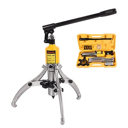 Hydraulic Gear Puller, 10 Ton Hydraulic Puller Kit Bearing Puller with Case 2 or 3 Jaws Bearing Hub Separator Hydraulic Puller Separator Tool for Pulling Hubs, Bearings, Gears, ZYL-10 - size: 10 Ton