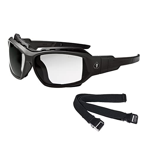 Ergodyne Skullerz Loki Convertible Anti Fog/Scratch Safety Spoggles Glasses-Includes Gasket and Strap to Convert to Goggle - color: Clear Lens