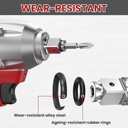 10 Pcs 3/8 Inch Impact Wrench Retainer Ring Kit with O-Ring & Clip, Replacement Accessory for Milwaukee, DeWalt, Pneumatic Tools, Automotive Repair and Heavy Duty Impact Wrenches