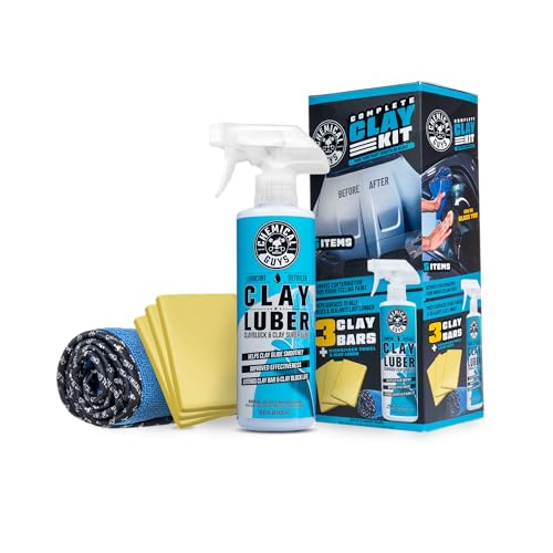 Chemical Guys, Complete Clay Bar Kit, Paint Restoration System for Cars | Clay bar and lubricant lift bonded grime, overspray and fallout, prepping smooth paint for wax, sealant or coating