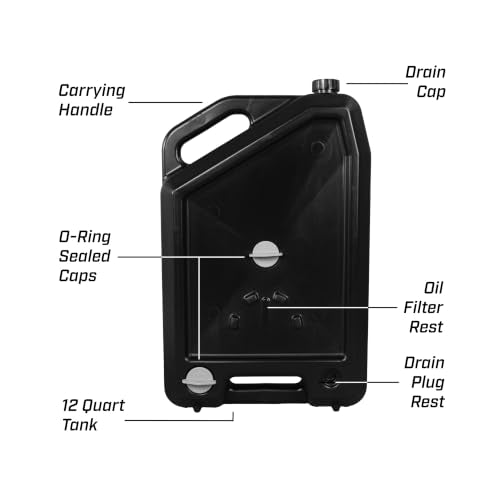CHAPIN Oil Drain Pan, 12Qt, Low-Profile for Mess-Free Changes | Slim under-car fit for mowers, motorcycles and ATVs, ctaches fluids cleanly without splashing, made from recycled polymer - style: 12 Quart