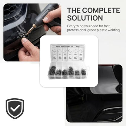 Osilly 600PCS Car Plastic Hot Staples Welding Rods, Wave Shape Bumper Dashboard Plastic Welding Wire for Machine Repair, Auto Welder Staple Kit with Storage Box, Universal for Vehicles - size: 600PCS