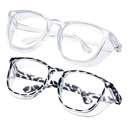 Safety glasses Goggles Nurses Protective Eyewear - Anti Fog Square Frame Stylish Clear Glasses for Women Men - color: B04-clear Douhua