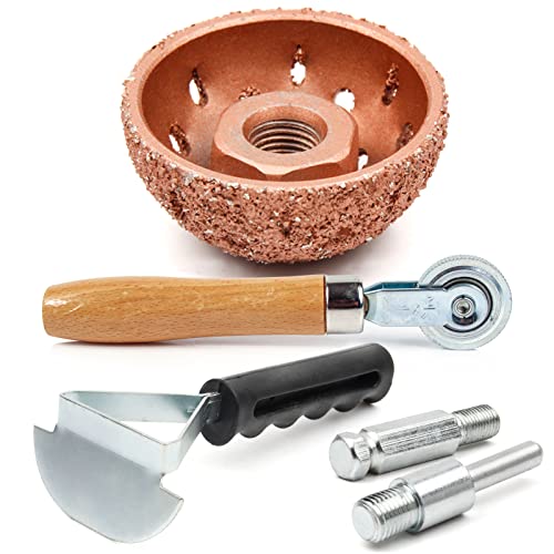 Shineyoo Tire Repair Patch Tools - 42mm Tungsten Steel Buffing Wheel & Tire Patch Roller Scraping Cutter Kit - size: 42 mm