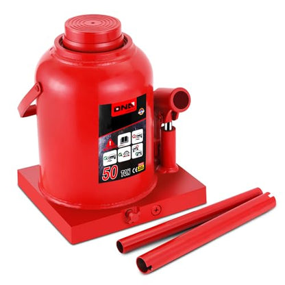 DNA Motoring 50 Tons / 110231 lbs Lifting Automotive Welded Hydraulic Bottle Jack for Repair Vehicle, Pickup, Truck, w/Manual Handle, Red,TOOLS-00365 - color: red, style: 50 ton