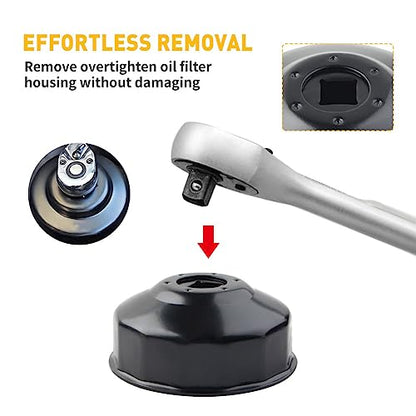 Three T Oil Filter Wrench, Oil Filter Tool For Polaris All Vehicles 2520799 2540086 2830550 2-9/16 in. (65 mm) - 14 flute