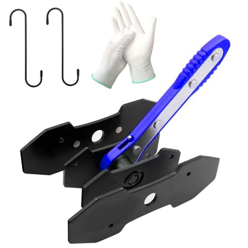 Ratchet Brake Caliper Adjustment Tool,Brake Caliper Press Caliper Piston Spreader Brake Tools,Brake Caliper Piston, Brake Caliper Press Ratchet with 2 Caliper Hooks 2 Steel Plates and Gloves (Blue) - color: Blue