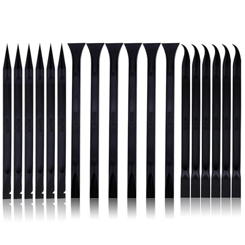 18 PCS Carbon Fiber Plastic Scrapers Tool, Non-Scratch Scraper Tool for Tight Spaces, Multi-Purpose Label Scraper Pen-Shaped, for Car Cleaning Supplies, Kitchen, Crevices, Stains (Black) - color: 18 Pcs Black