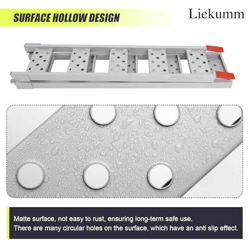 LIEKUMM 83" ATV Ramps 2-Pack, 960 lbs Capacity Folding Loading Ramps for Pickup Trucks, Heavy Duty Truck Ramps for Trailer, Lawn Mower (Silver) - size: 83"L(Silver/2PCS)