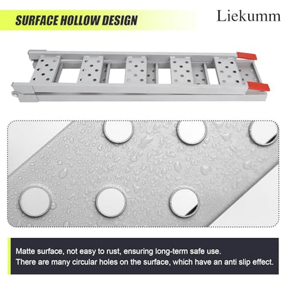 LIEKUMM 83" ATV Ramps 2-Pack, 960 lbs Capacity Folding Loading Ramps for Pickup Trucks, Heavy Duty Truck Ramps for Trailer, Lawn Mower (Silver) - size: 83"L(Silver/2PCS)