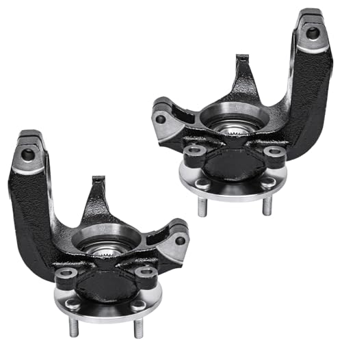 Detroit Axle - Front 4pc Steering Knuckles CV Axles for 06-11 Ford Focus, 2 CV Axles 2 Steering Knuckles & Wheel Bearing Hubs 2006 2007 2008 2009 2010 2011 [Auto Trans.] Replacement - size: 4UX47689/Kit