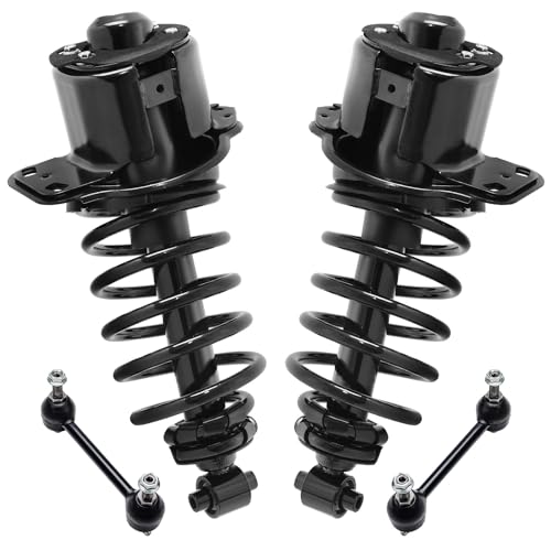 Detroit Axle - FWD Rear Struts Sway Bars for 2005 2006 2007 Mercury Montego Five Hundred, 2 Struts with Coil Springs 2 Sway Bars Replacement Suspension Kit - size: 4QS54407/Sway Kit