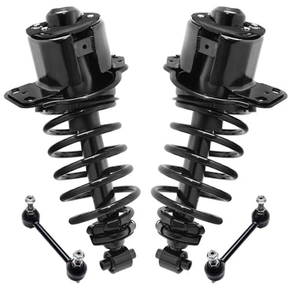 Detroit Axle - FWD Rear Struts Sway Bars for 2005 2006 2007 Mercury Montego Five Hundred, 2 Struts with Coil Springs 2 Sway Bars Replacement Suspension Kit - size: 4QS54407/Sway Kit