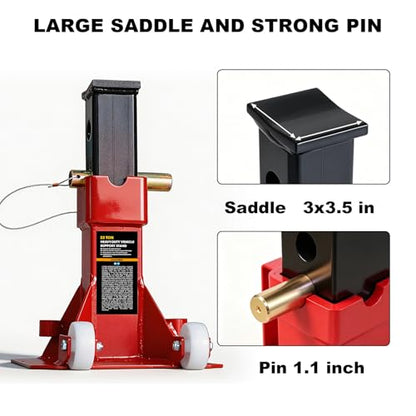 Jack Boss Heavy Duty 22 Ton (44,000 lbs) Jack Stands with Large Base and Strong Lock,Professional Pin Style Car Stands,Easily Moveable Car Lift Stands for Truck,SUV Pick Up, Red - size: 22 Ton Wheeled