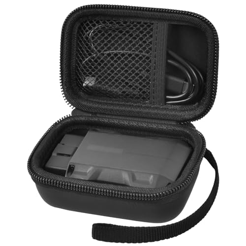 Boobowl Scanner Case for TOPDON TopScan OBD2/ XTOOL Scanner Diagnostic Tool | Mesh Pocket for USB Cables, Compact Size and Wrist Strap for Car Storage, Garage Organization, Road Trips and Travel - Black
