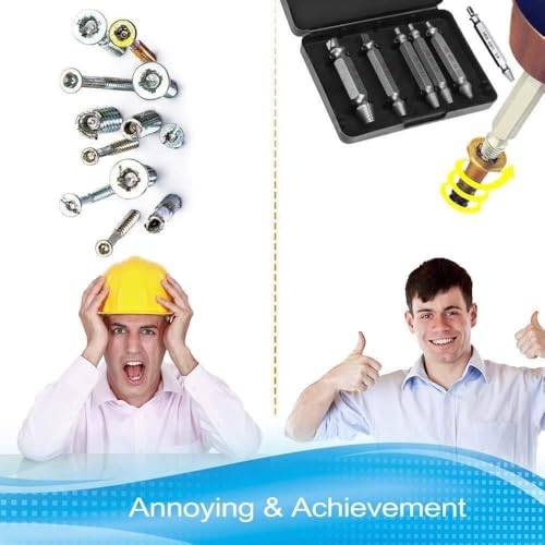 JIAOLUIOLI Damaged Screw Extractor Set, 6PCS Stripped Bolts Extractor Kit, Easy Removal of Rusty & Broken Drill Bits, Drill Bit Bolt Remover and Extractor, Broken Stripped Screw Extractor (Gold)