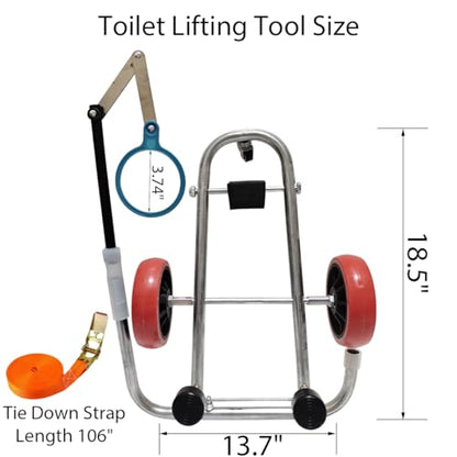 Toilet Cart Jack with Wheels, Toilet Removal Lift Tool Dolly Easy Alignment of Seals Toilet Lift Tool Portable Installation Jack for Moving locating Installing Toilets