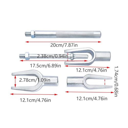 Ball Joint Separator - Car Ball Head Puller, Tie Rod End Removal Tool | 5 Piece Ball Head Puller Set with Fork Pry Tool, Ball Joint Removal Kit, Car Repair Tool with Case