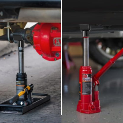 Bottle Jack Adapter for 12ton Jack, Bottle Jack Axle Cradle fits 2", 3", 4" Round & Square Shaft Tubes, Bottle Jack Accessories for RV/Trucks/Off-Road Emergencies - color: Black