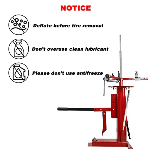BLACKHORSE-RACING Multi Manual Tire Changer Auto Car Tire Changer Car/Truck/Motorcycle Portable Hand Tool Tire Bead Breaker Changer for 4" to 16-1/2" Tires ATV Wheel,Red