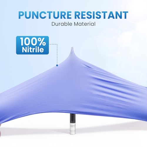 Borje Disposable Nitrile Gloves, Cooking, Cleaning, Food Safe - color: Iris Blue of 100, size: Large
