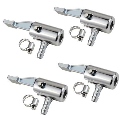 1/4" Lock On All Metal Air Chuck, Portable Tire Inflator Nozzle Adapter with Barb Connector, Mini Air Compressor Hose End with Adjustable Clamp for Hose Repair (8PCS) - size: 8PCS