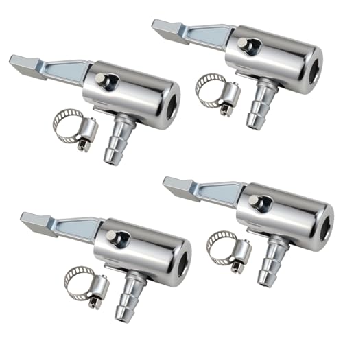 1/4" Lock On All Metal Air Chuck, Portable Tire Inflator Nozzle Adapter with Barb Connector, Mini Air Compressor Hose End with Adjustable Clamp for Hose Repair (8PCS) - size: 8PCS