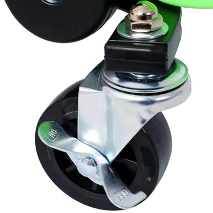 Anwick Mechanic Stool Seat Chair with Wheels, Heavy Duty Rolling Garage Stool with 3 Removable Tool Trays and Drawer, 300 LBS Capacity, Rolling Tool Seat for Shop, Auto Repair (Green) - color: Green