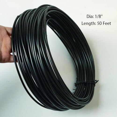50 Feet Black HDPE Plastic Welding Rod,1/8" Diameter,High Density Polyethylene Welding Rod for Car Bumper,Water Tanks,Canoe and Plastic Bins - color: Black