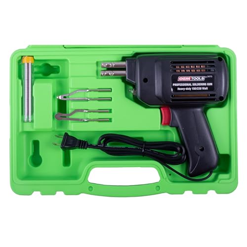 OEMTOOLS 24773 Professional Soldering Gun Kit with Case, Includes 2 Soldering Gun Tips and Rosin Core Solder, Automotive and Electronic Soldering Kit - style: 230/150 Watt Soldering Gun