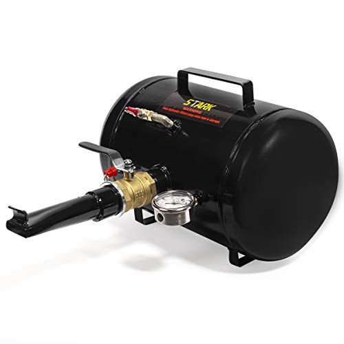 XtremepowerUS 5-Gallons Bead Seater Tire Blaster Air Tire Bead Seater Blaster Seating Tire Inflator Car Truck Tractor Seating Tool with Pressure Gauge - color: Black