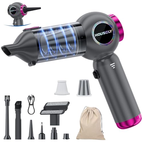 houscly Handheld Car Vacuum Portable Cordless 25000Pa High Power Small Mini Hand Vacuum Rechargeable 4-in-1 Wireless Handheld Vac for Car Office Desktop Home Cleaning Ideal Gifts for Men & Women - color: Graphite Purple