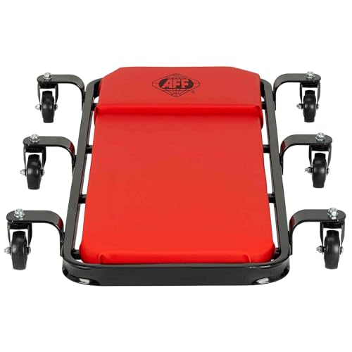 AFF Ultra Low Profile Mechanic Creeper - Heavy Duty 40" Creeper with 1.5" Ground Clearance - 1.57" Thick Vinyl Upholstery & 6 Oil-Resistant Swivel Casters - for Garage & Shop Use