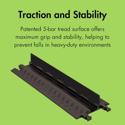 Checkers 3 Channel Low Profile Drive Over Cable Protector, Heavy Duty Loads up to 34,000 Pounds, Polyurethane Construction, Improved Traction and Stability, Black/Black, GD3X75-ST-B/B - color: Black, style: Standard
