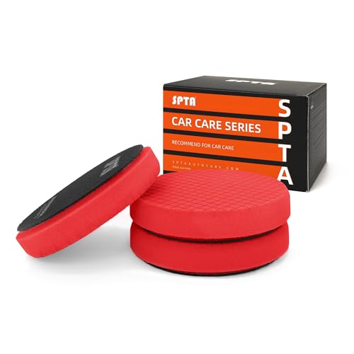 Red T10 Ultra-Fine Finishing Polishing Pad, SPTA 3Pcs 6.5 Inch Face for 6 Inch 150mm Backing Plate Compound Buffing Sponge Pads for Car Buffer Polisher Compounding, Polishing and Waxing -X00224R6B3 - color: 3Pcs Red T20 Buff and Wax, size: 6.5inch