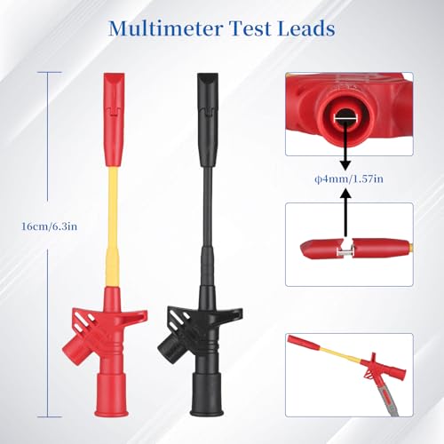 27-Piece Multimeter Test Leads Probes kit，multimeter Probes | Multimeter Leads Kit,Multimeter Leads Test Tweezers With，Alligator Clips With Wires，Volt Meter Leads Test Probes，
