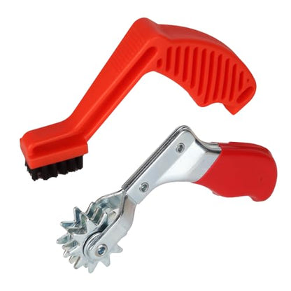 Wool Buffing Pad and Polishing Pad Cleaner Tool Set | Polishing pad cleaner with metal spur & nylon brush, durable ergonomic design extends pad life