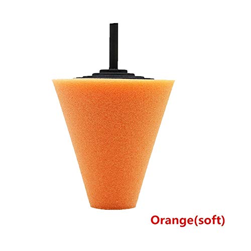 Jinchao-polishing Pads, 1x Polishing Sponges Pad, Cleaning Car Tyres Wheel Bosses Polishing Machine Cone-Shape Wheel Hubs Polisher Disk,Polishing (Color : Orange) - color: Orange