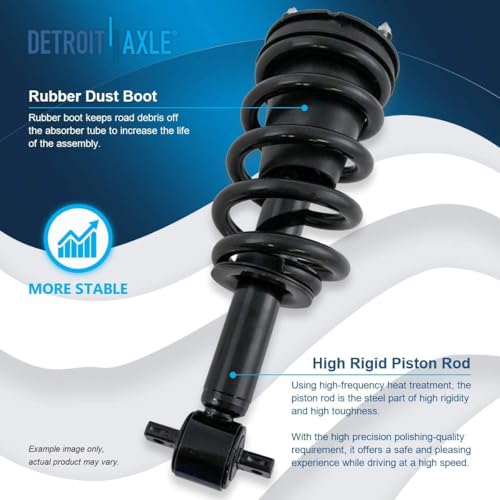 Detroit Axle - 4WD Struts Shocks Kit for 2014-2018 Chevy Silverado 1500 GMC Sierra 1500, 2015 2016 2017 Front Struts with Coil Spring Sway Bar End Links Rear Shock Absorbers Suspension Replacement - size: 6AQS47172-V1/ strut shock sway kit