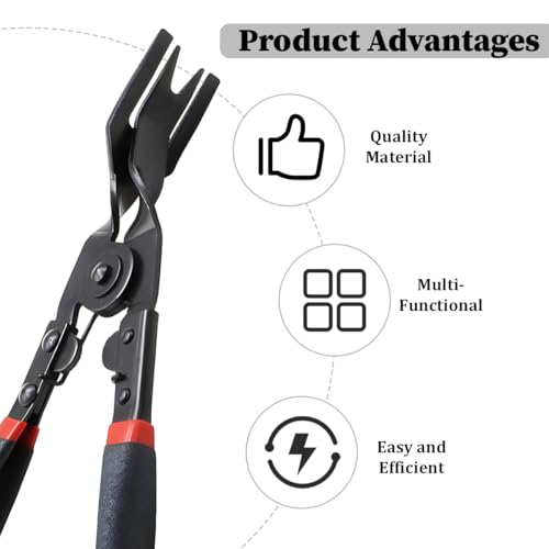 Zpana Car Panel Clip Removal Plier, Vehicle Interior Upholstery Trim Clip Remover Plier, Automotive Door Panel Rivet Removal Tool for Removing Push Pin and Trim Fastener, Universal Fit