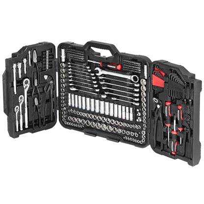 STARWORK TRUE MECHANIC 312-Piece Mechanics Tool Set and Socket Set, Professional 【Pliers Wrench】 SAE/Metric, Mirror-Finish Sockets & Ratchet Wrenches - size: 312 PW_Mirror