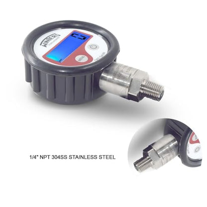 Digital Pressure Gauge (Range: 0-5,000 psi) Hydraulic Pressure Gauge | Rubber Boot, tire Pressure Gauge, Stainless Steel Socket, 2.5" Dial | Model: DPG223 DPG Series